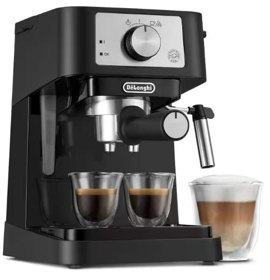 DeLonghi Espresso Machine, Black with 2 Cases of POD ESE 44 (150 Pods Case)