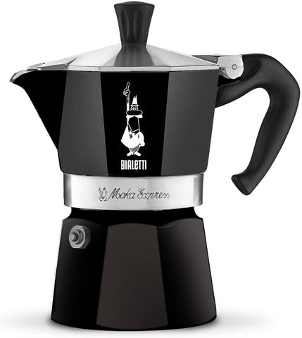 Bialetti 3 Cup Moka Stovetop Espresso Maker, Black / Red