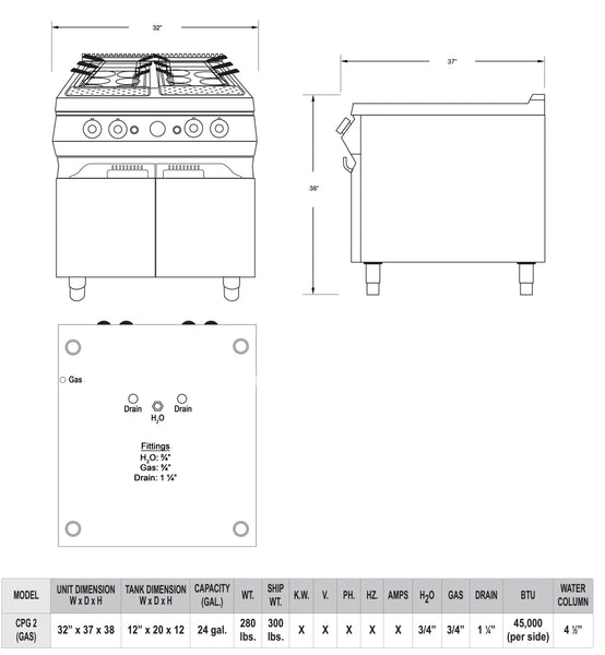 CPG2 Double Chamber Pasta Cooker