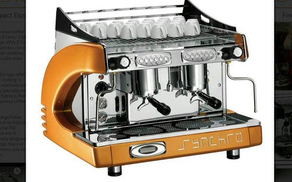 Synchro Espresso Coffee Machine 2 Group With Grinder Estella.